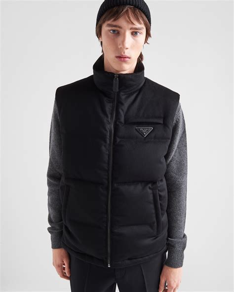 prada vest puffer|More.